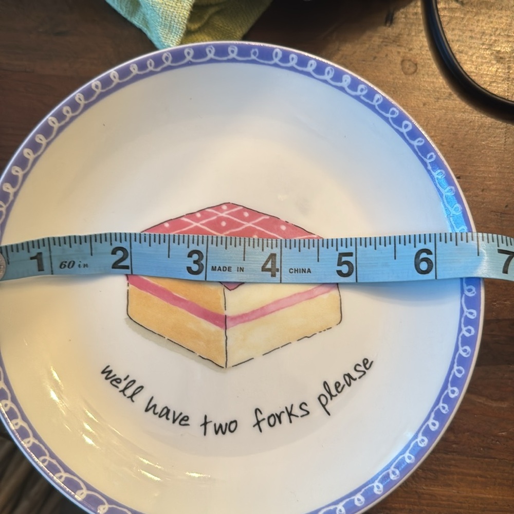Boston Warehouse Dessert Plates Set - Green, Blue, Red, Pink 6.5 inch dia. - Picture 5 of 5